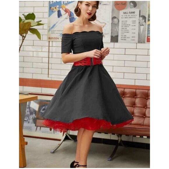 Grace Karin Women’s XL NWT Red Petticoat Crinoline Tutu Underskirt Tea Length - Picture 1 of 12